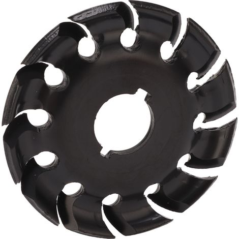 Disque à modeler en acier inoxydable à 12 dents pour meuleuse d'angle, pour bois et caoutchouc noir. (1/5)