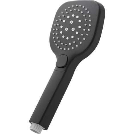Doccino arrotondato 26 cm con tre tipi di getto nero opaco in ABS Hidra (1/3)