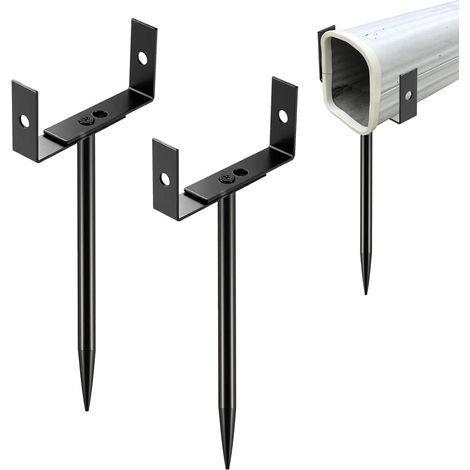 Gutter bracket - Set of 2 adjustable horizontal accessories - Pipe fixing, for outdoor use on roofs, patios, lawns, yards, and decking. (1/5)