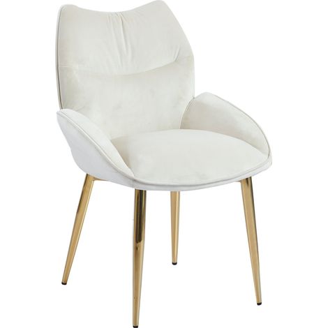 Lot de 2 chaises en velours Beige LOHA pied métal Gold (1/5)