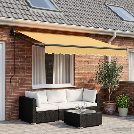 Store Banne Rétractable Extérieur pour Terrasse et Jardin en Polyester Sable 3,5 x 2,5 m - PANGIVO (1/4)