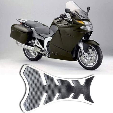 2 Autocollant réservoir moto, Protection 3D carbone noir, Film universel sport voyage, 18x12cm (1/5)