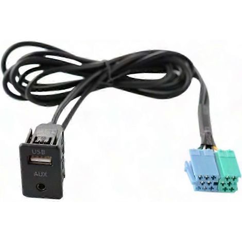 Adaptateur Radio USB AUX avec Câble de Connexion, Kit Faisceau pour Autoradio, Entrée Audio Jack 3.5 mm, Compatible Accessoires Voiture (1/5)