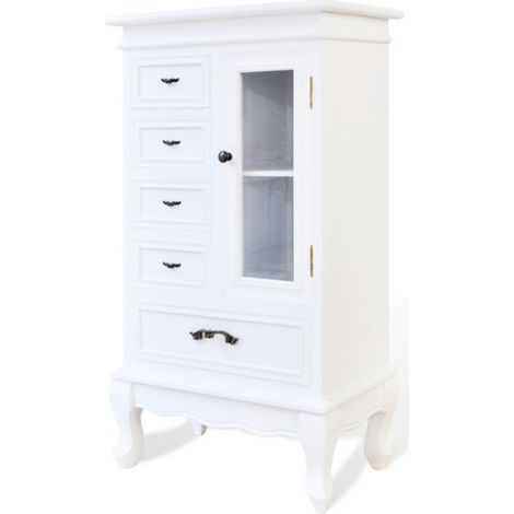 Chiffonnier 5 tiroirs 1 porte bois blanc Chicco (1/2)