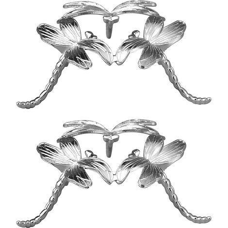 Lot de 2 supports en métal pour boules de cristal, socles pour cristaux, pierres précieuses et sphères (argenté) (1/5)
