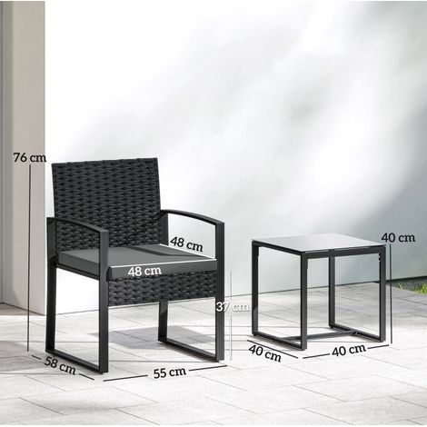 set sedute bistrot 55x58x76 relax esterno grigio OKMYHOME (1/2)