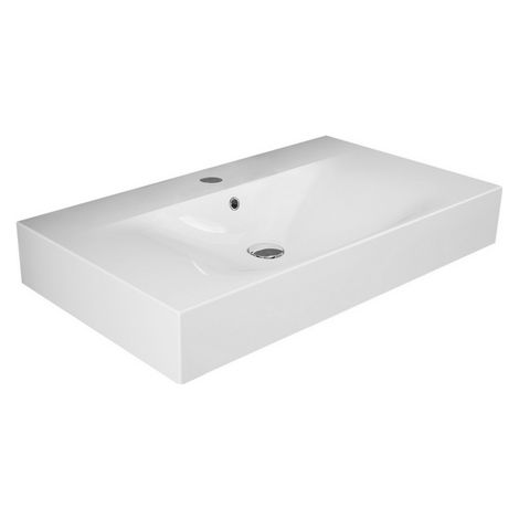Lavabo sospeso des con foro per rubinetto monoforo l. 80 cm (1/2)