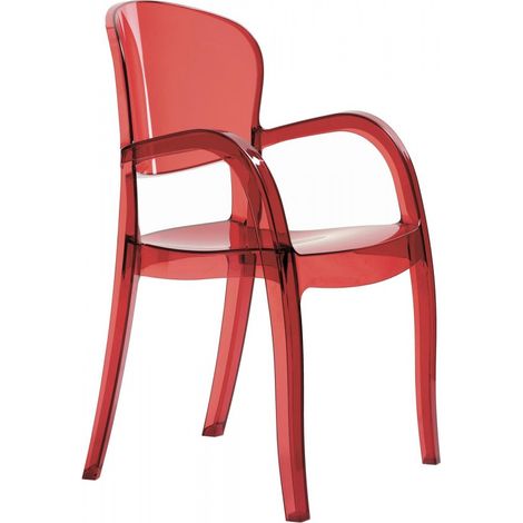 POLTRONA JOKER IN POLICARBONATO - GRANDSOLEIL Colore: Trasparente rosso (1/3)
