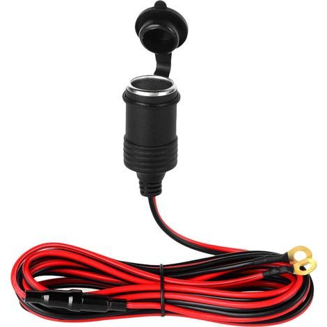 Keyoung – Cavo di prolunga per accendisigari da 12 V con spina ad anello – Cavo da 3 m 16AWG – Fusibile da 10 A per la sicurezza – Compatibile con dispositivi a 12 V (1/5)