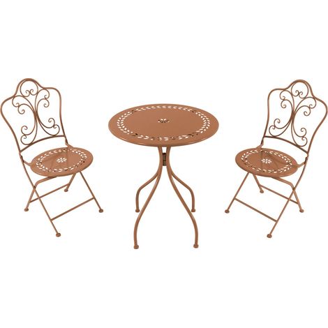Axi Marilou Table Et Chaise Bistrot, 2 Chaises 1 Table,  Ensemble Bistro Extérieur, Terracotta - Salon De Jardin Bistrot, Table Bistrot Mosaique Pour Jardin/Balcon/Terrasse