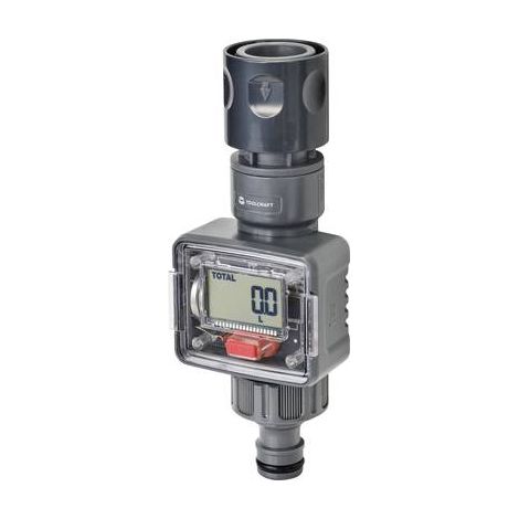 Toolcraft – Débitmètre d'eau avec filetage plomberie – 4 modes de mesure – Affichage litres/gallons – Indice de protection IPX5 – TO7153950