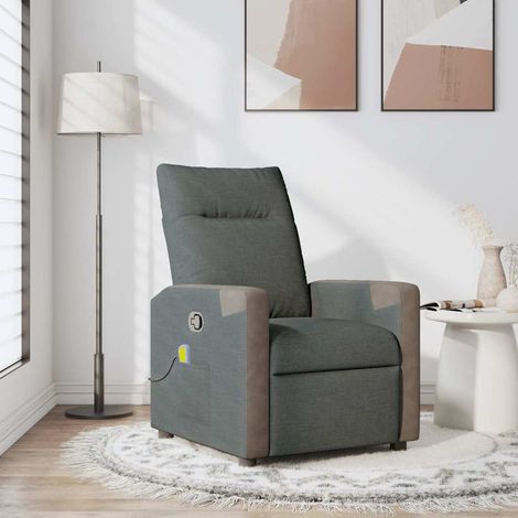 Massagesessel Dunkelgrau Stoff (1/5)