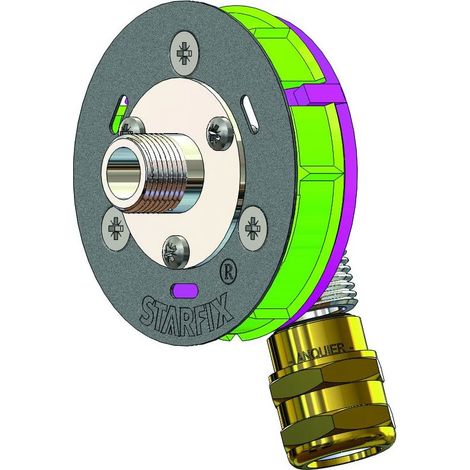 Sortie de cloison STARFIX MONO PER à compression Ø16 - M3/8" (12/17) coudée - Anquier