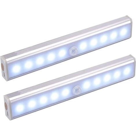 Indoor Motion Sensor Lamp, Pack of 2 Wireless 10 LED Lamp, USB Rechargeable Motion Sensor Lamp with Magnetism, for Cabinets (1/5)