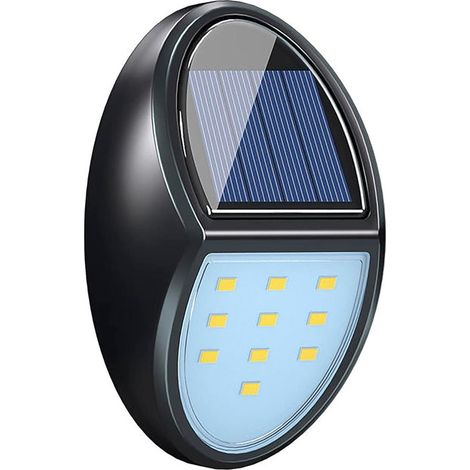 Piccola lampada solare da parete per esterni con sensore di movimento, lampada a LED impermeabile, design ovale compatto, adatta per giardino, patio, ingresso o facciata, durata 50.000 ore (1/5)