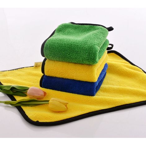Chiffons Microfibre, Lot de 30 Chiffons Nettoyant Microfibre, Doux, Ultra Absorbant Serviette de Nettoyage Tout Usage, Cuisines, Voiture, 30 x 30cm, Bleu (1/5)