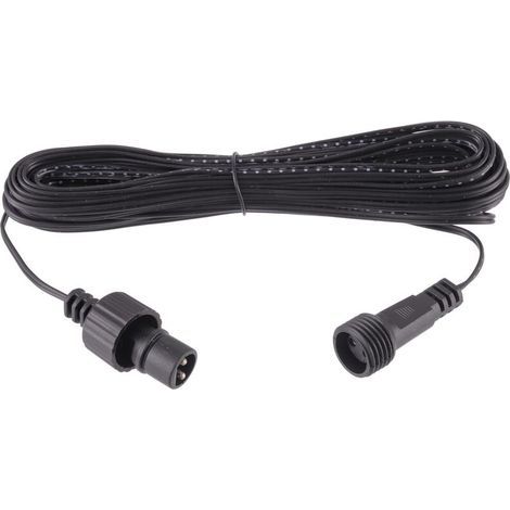 Câble d'extension lumineux Noël étanche IP44 Noir 2 broches mâle/femelle LED basse tension 10 m (1/4)