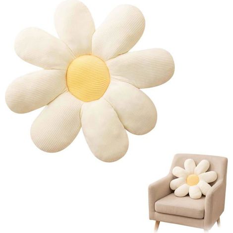 Coussin fleur 40 cm, coussin de siège daisy en peluche, déco florale douce (1/5)