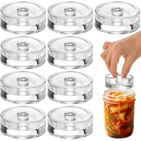 Set mit 9 Gärgewichten mit ergonomischen Griffen für Einmachgläser mit weiter Öffnung, stabilen Deckeln und spülmaschinenfestem Aufbewahrungsset (1/5)