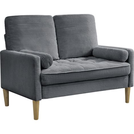 CHICFURN Divano 2 posti 121x76x87 cm in tessuto grigio stile scandinavo per spazi piccoli (1/5)