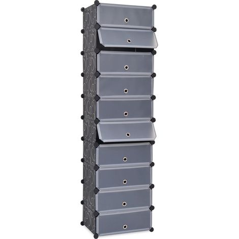 Scarpiera Modulare a 10 Scomparti Nera vidaXL (1/5)