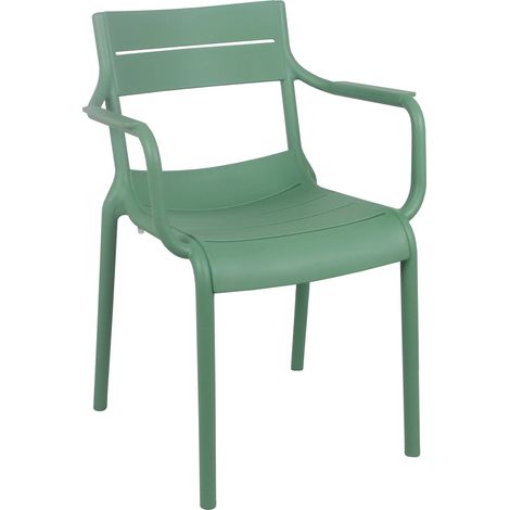 Fauteuil vert sauge de terrasse en plastique (1/5)