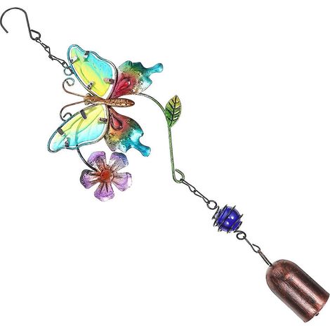 Carillon éolien, ornement en fer forgé en forme de fleur, décoration intérieure, 1 pièce, violet. (1/5)