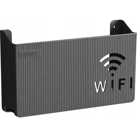 Estante de pared para router/interruptor wifi, color negro. (1/5)
