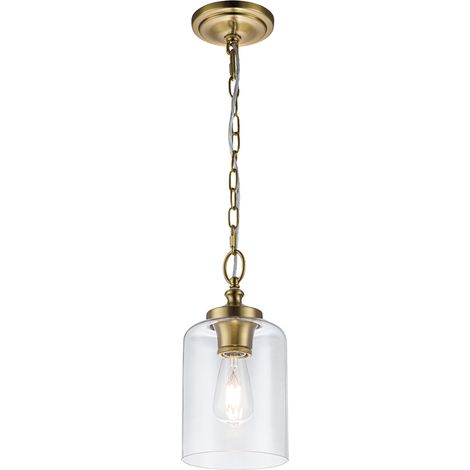 Elstead Feiss Hounslow Plafoniera a Sospensione Cupola in Ottone Brunito (1/5)