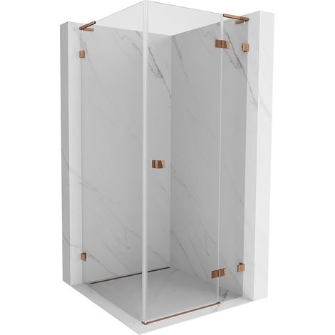 Mexen Lunar L Duschkabine, rechts öffnend 80 x 80 cm, transparent, Roségold - 834L-080-080-60-00-P (1/5)