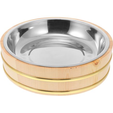 Seau à Mélanger le Riz en Bois Design Épaissi et Assiette Robuste pour Collations, pour Vaisselle Sushi et Accessoires la Cuisine (1/5)