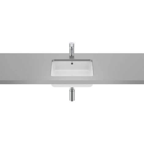 Roca – Vasque carrée à encastrer par-dessous 350x400 mm – Porcelaine – Profondeur 110 mm pour installation facile – Lave mains moderne