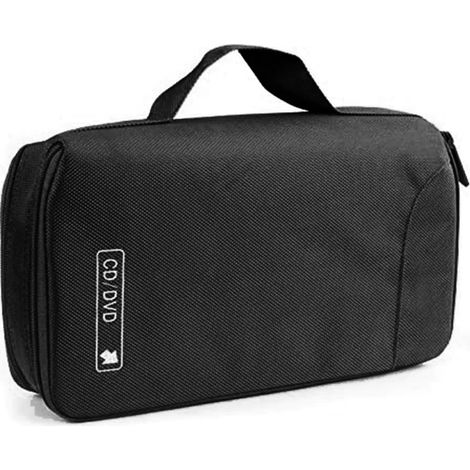 Sac De Rangement Cd Dvd - Tissu Oxford 29 X 16 X 7 5 Cm - Poignée Supérieure - Capacité 96 Disques - Noir (1/5)