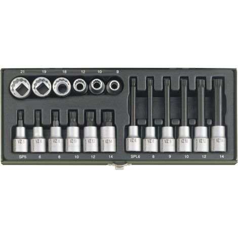 Proxxon – Coffret cliquet et douilles 18 pièces – Propulseur 1/2" (12.5 mm) – Sortie denture multiple XZN – Acier chrome-vanadium