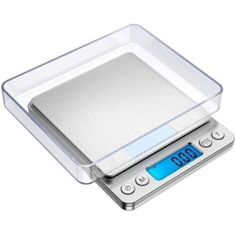 Precision Electronic Scale, 500g/0.01g, 0.01g Accuracy, Kitchen Scale with Tare and Counting Functions, Backlit LCD Display (Silver). (1/4)