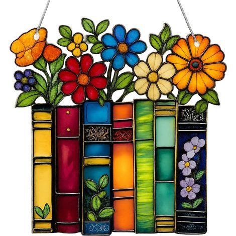 Weihnachtsdekoration – Christbaumschmuck – Innendekoration – 2er-Set – Buch- und Blumenmotiv – 10 x 10 cm (1/5)