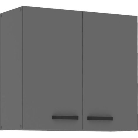 Küche NESSA Hängeschrank 80 cm Anthrazit Küchenzeile Küchenblock Einbauküche (1/4)