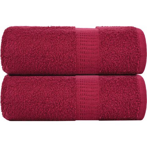 Serviettes FROGN, lot de 2, rouge bordeaux, 30x30 cm, 360 g/m² (1/5)
