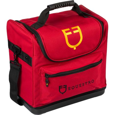 EQUESTRO Borsa kit grooming con tasche BURGUNDY Cavallo (1/5)