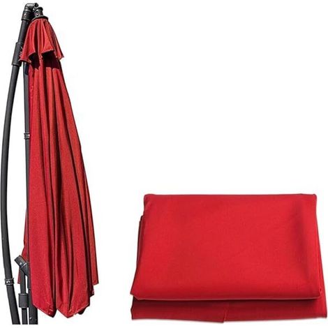 Parasol de rechange 6 baleines (2 m/2,7 m/3 m) Parasol de rechange, tissu de rechange pour parasol (Big Red, support de parapluie non inclus).