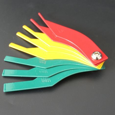 Calibrador de pastillas de freno, medidor de espesor 8 en 1, herramienta de regla de medición, palpador de pastillas de freno para automóviles, medidor de espesor de pastillas de freno SAE y medidor m (1/5)