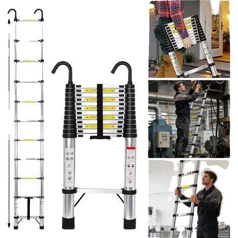 Échelle télescopique, lourde, design gain de place, 5.1m (1/2)