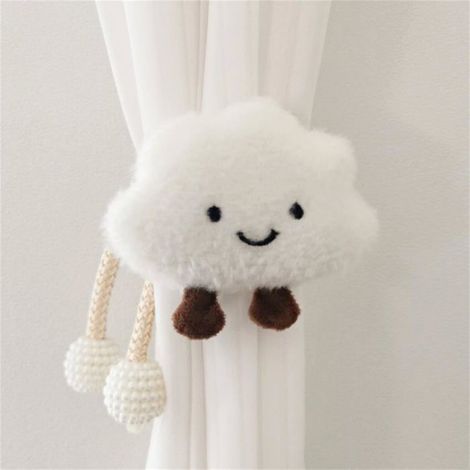 Embrasse De Rideau - Nuage 3D Brodé - Pour Chambre D'enfant - Blanc - Lot De 2 (1/5)