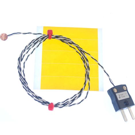 Thermocouple type J Ø 6.35mm, L 2m, +200°C max à Fiche mâle miniature ( Prix pour 1 )