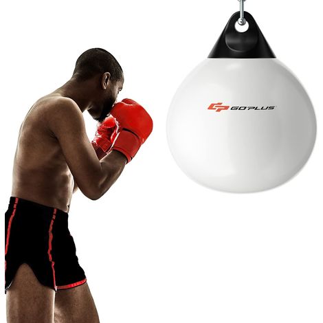 COSTWAY Sac de Frappe à Eau 45 x 58 cm avec Chaîne Métallique Réglable Charge Max 50KG, Entraînement Professionnel et Débutant avec Boucles d’Assurance, Fitness pour Maison Gym