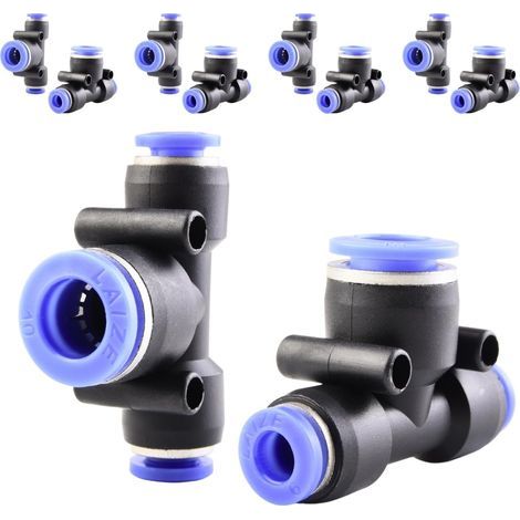 10 pezzi di divisori a Y a 3 vie da 16 mm, raccordi pneumatici a vite, raccordi rapidi in plastica, adattatore per linea aria compressa PY – PEG6-10-6 mm (1/5)