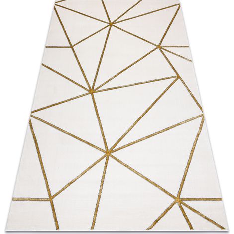 Exklusiv EMERALD Teppich 1013 glamour, stilvoll geometrisch creme / gold beige 180x270 cm