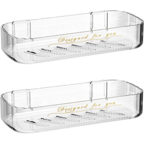 Set of 2 bathroom wall shelves (no drilling required), drainage shelves for bathroom/kitchen (1/5)