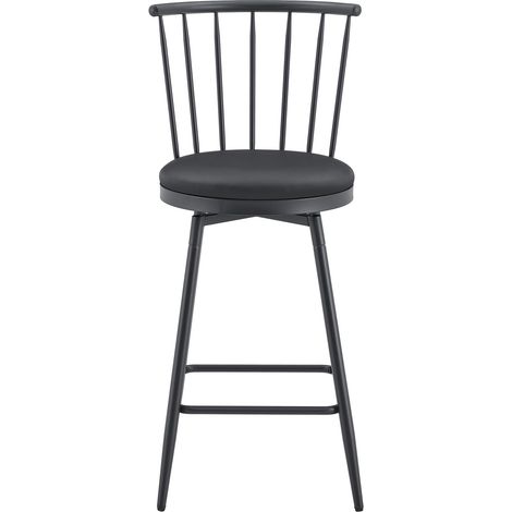 CHICFURN Sgabello da bar 39x43,2x96 cm metallo nero, stile Windsor industrial per cucina e bar (1/5)