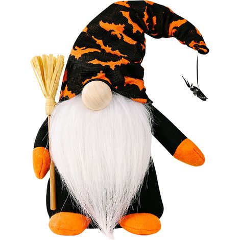 Gnome - Decoration Halloween Extérieur Intérieur - Figurine Décorative Sans Visage - Hauteur 22 cm - En Tissu Rembourré Coton PP + Gravier - Lot de 1 (1/5)